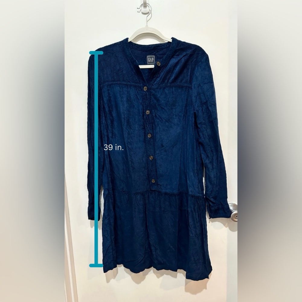 GAP Navy Blue Long Sleeve Corduroy Dress - Picture 6 of 6